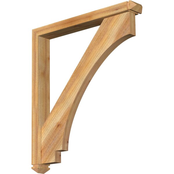 Ekena Millwork Imperial Arts and Crafts Rough Sawn Bracket w/ Offset Brace, Western Red Cedar, 4"W x 30"D x 34"H BKT0402X30X34IMP03RWR - main